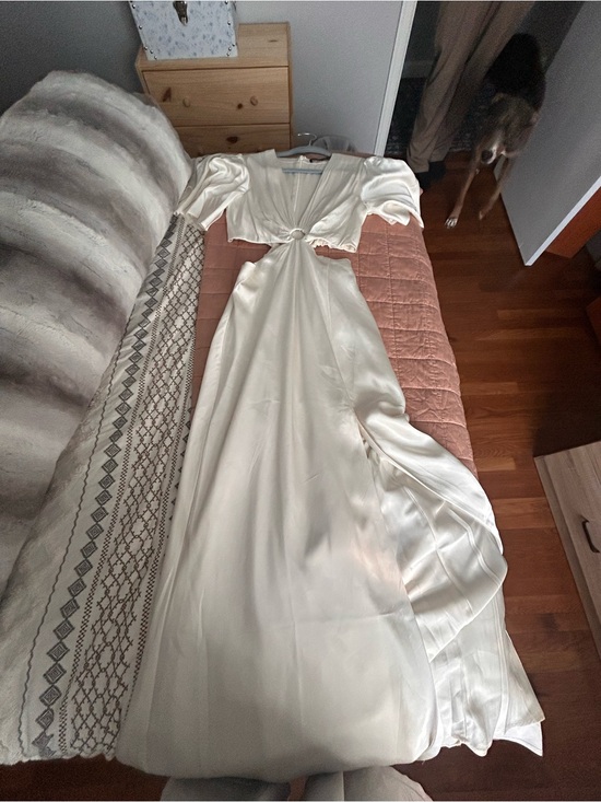 Abercrombie & Fitch Dresses & Skirts - Ivory Satin Twist-Front Maxi Dress